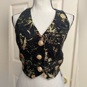 Cider Black Floral Buttoned Blouse